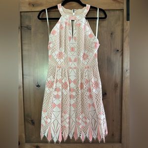 BCBG nude, pink and white dress. Size 2.